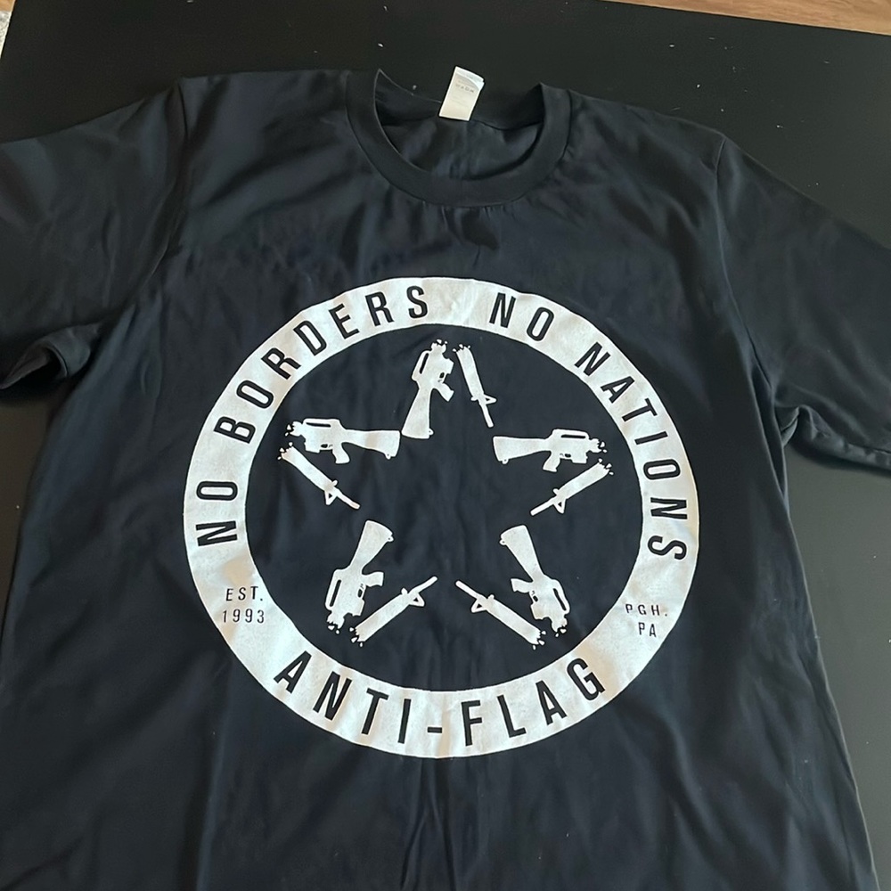 Tultex Black Tee with White Graphic
